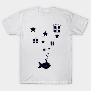 Christmas Whale Spouting Gifts T-Shirt